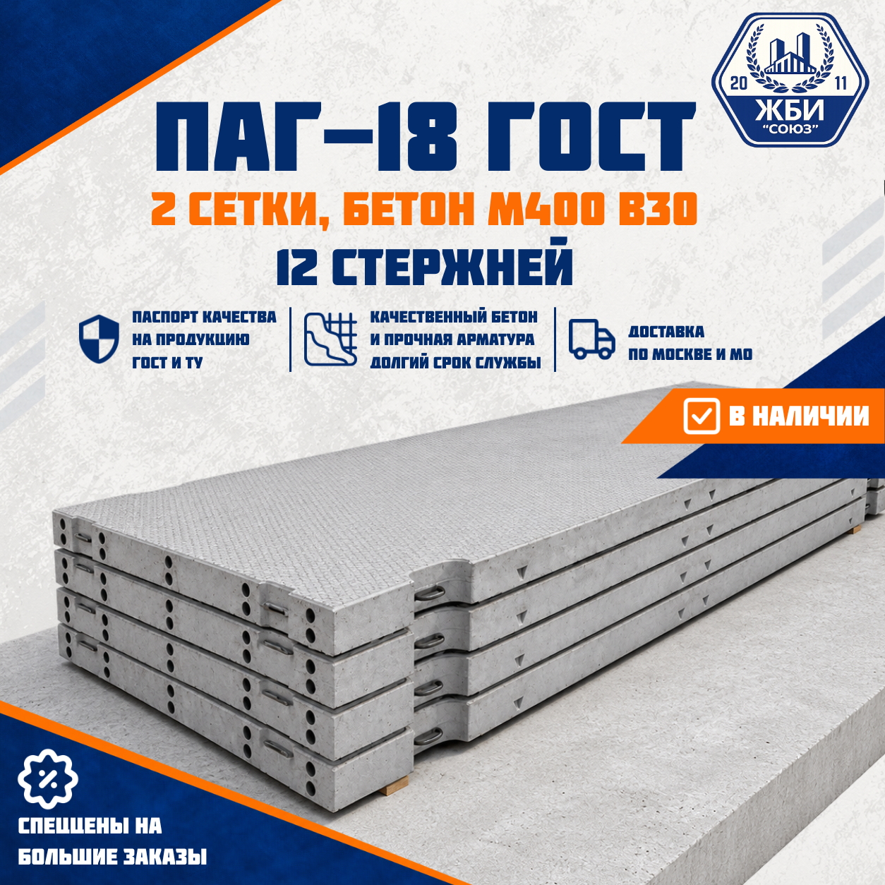 Плита аэродромная ПАГ-18 ГОСТ