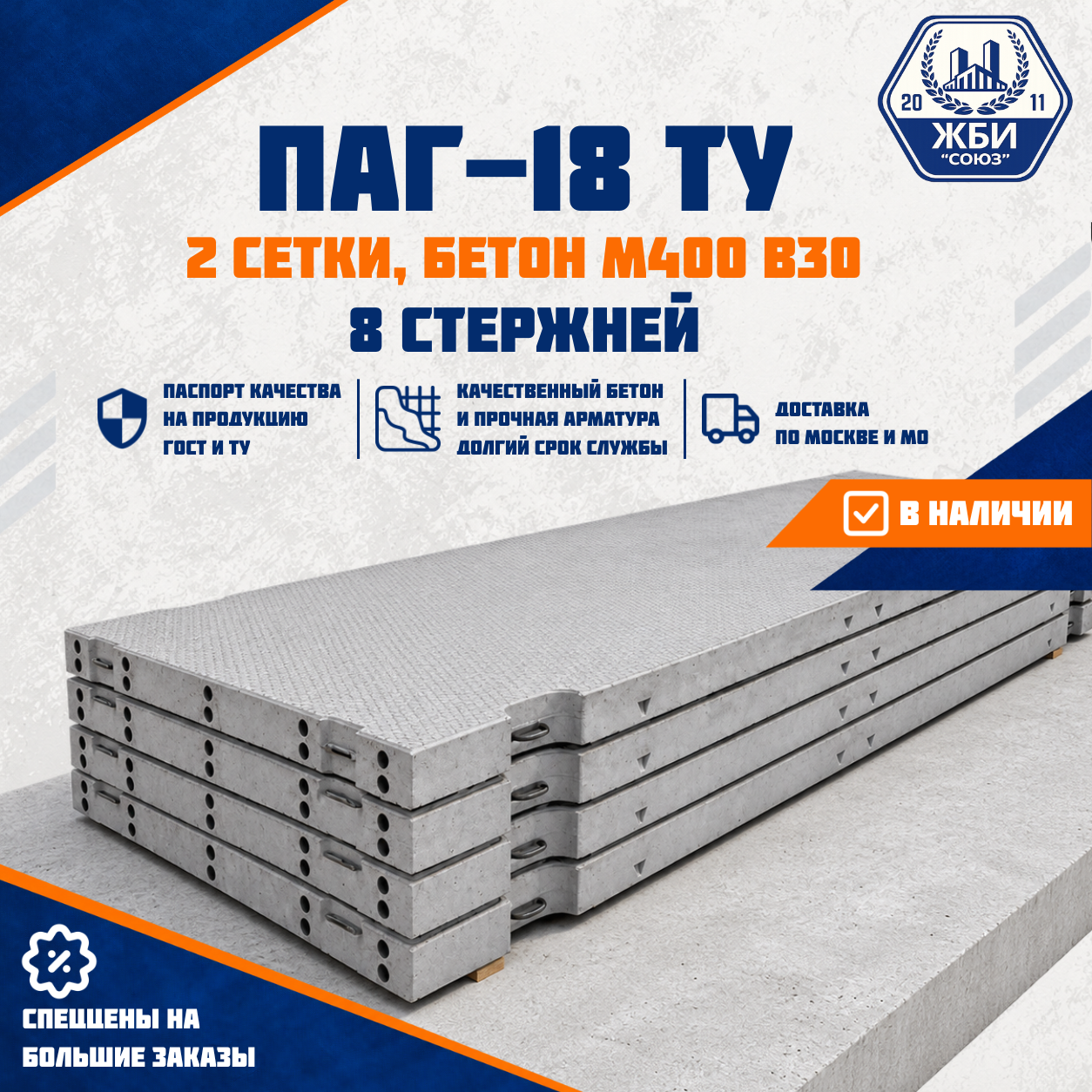 Плита аэродромная ПАГ-18 ТУ